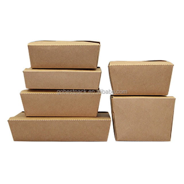  Takeaway Kraft Paper Lunch Box For Packing Lunch Box Take Away Food Packaging Paper Box