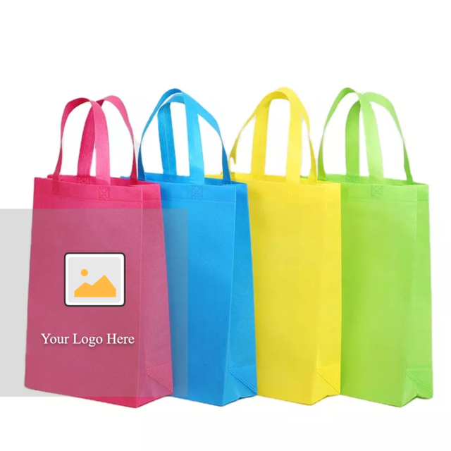 Custom Printed Logo Tote Carrier Shopping Bags Pp Non-Woven Printed Tote Shopping Bag Reusable